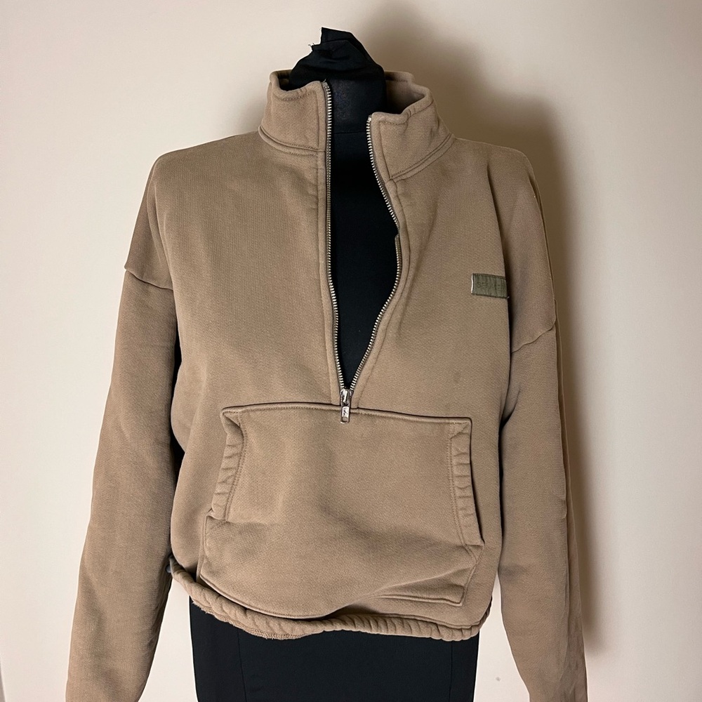 Set Active Tan Half-Zip Pullover Sweatshirt